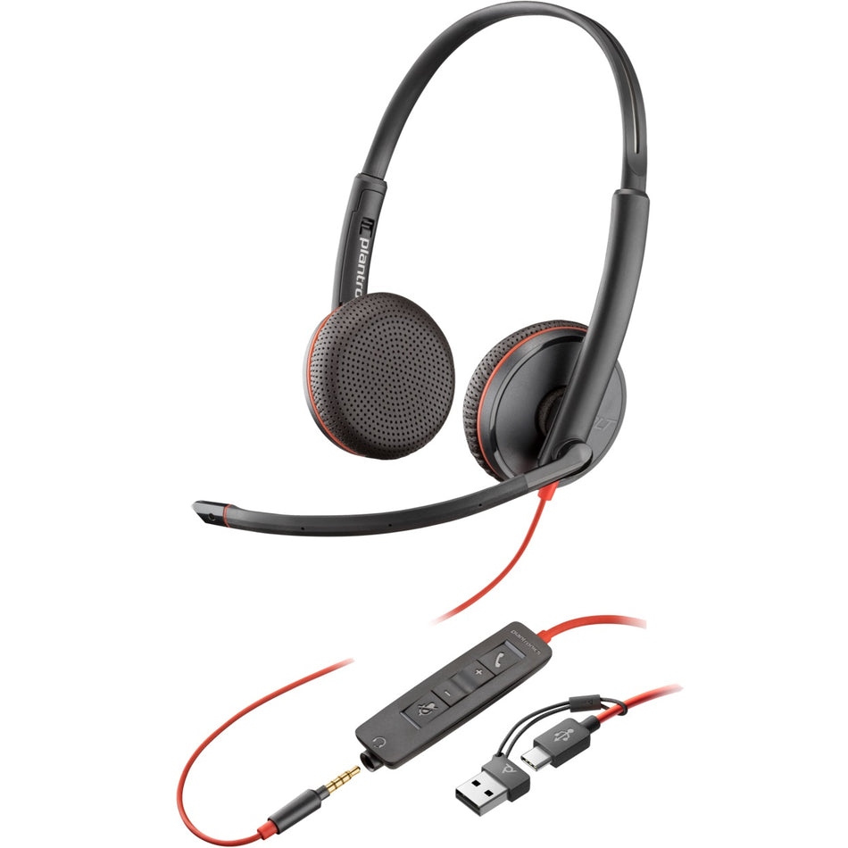 Poly Blackwire 3225 USB-C/A Stereo Headset (8X229AA)