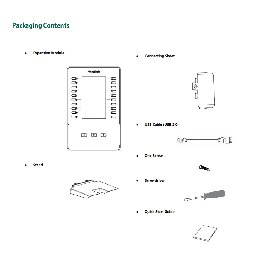 yealink-exp50-expansion-module-packaging-contents