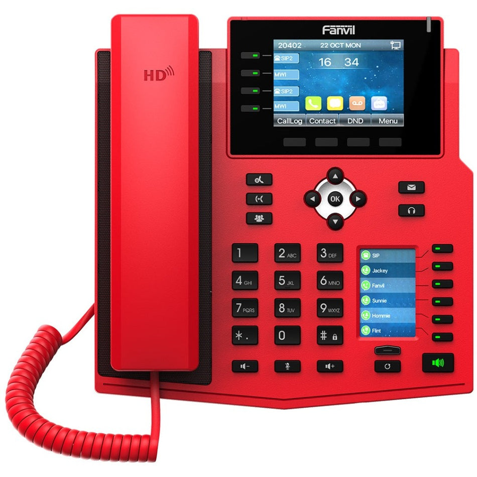 Fanvil-X5U-Red-Gigabit-IP-Phone-Front