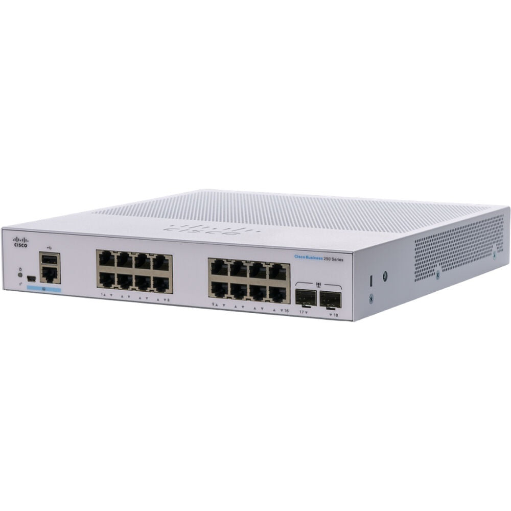 Cisco CBS250-16T-2G 16-Port Gigabit Managed Switch (Non PoE