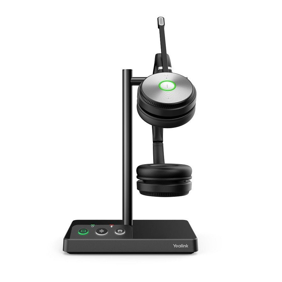 Yealink-WH62-DECT-Wireless-Headset-Duo-UC-with-Stand-Front-View