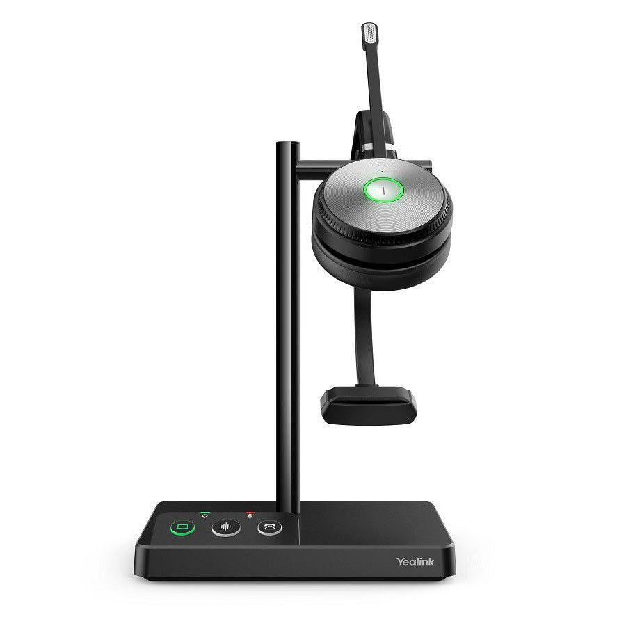 Yealink-WH62-DECT-Wireless-Headset-Mono-UC-with-Stand-Front-View